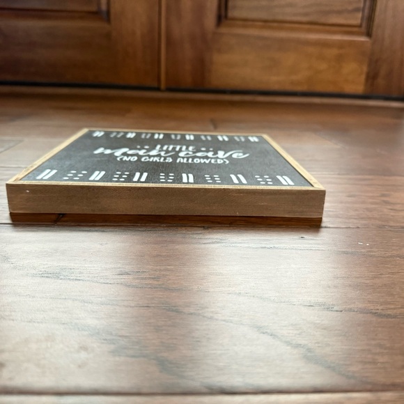 Hobby Lobby "Little Man Cave" Black / White MDF Wood Box 10x10 Wall/Table Decor - Picture 4 of 6